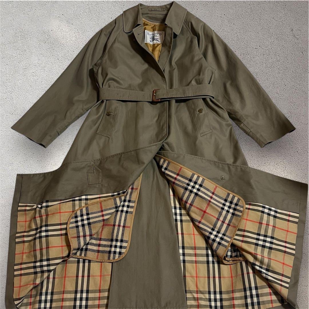 【希少】BURBERRYS バーバリーズ　ステンカラーコート　カーキ　90年代