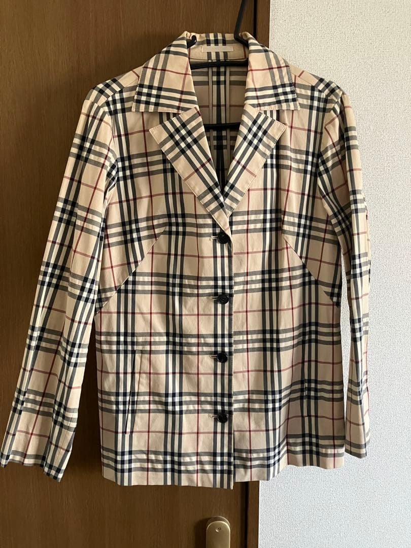 【BURBERRY】バーバリー　チェック柄 テーラードジャケット 40
