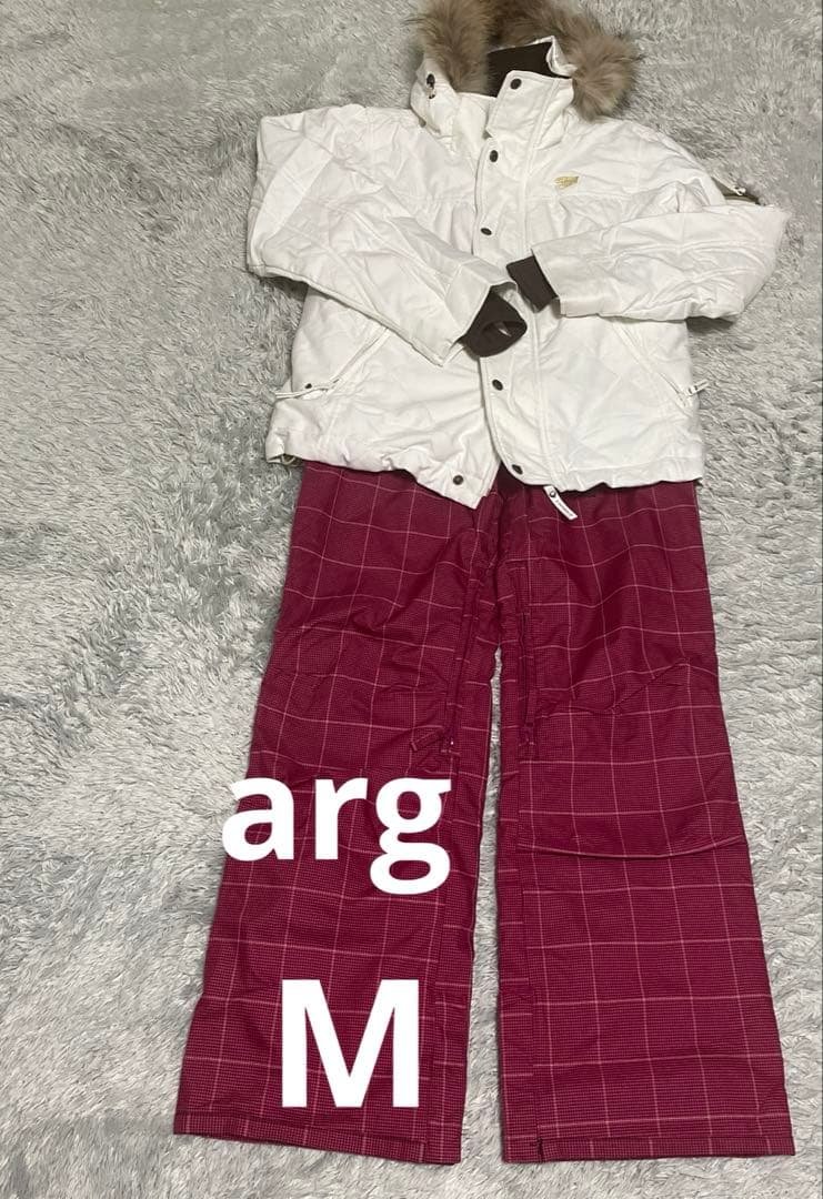 TRANSCOOT arg スノーボードウェア　M 上下セット ピンク　白　匿名