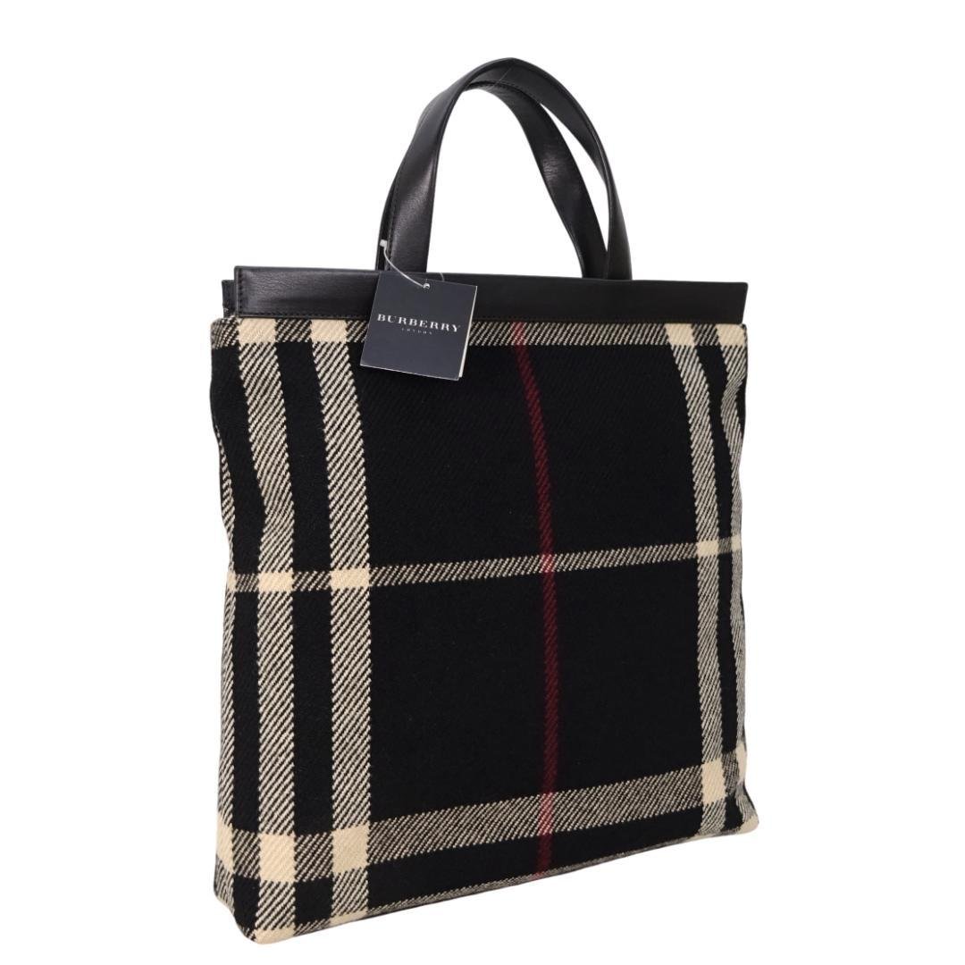 本物 未使用 ■バーバリー■ノバチェック ブラック トートバッグ ハンドバッグ