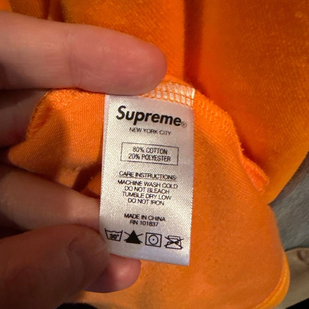Supreme オレンジ ジップアップシャツ