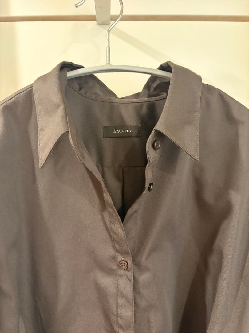 ラップストレートシャツワンピース ダークブラウン