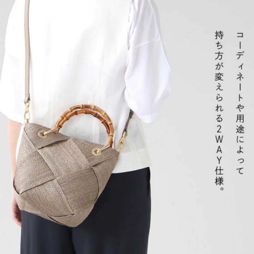 ヴィオラドーロ かごバッグ アバカメッシュ バンブーハンドル