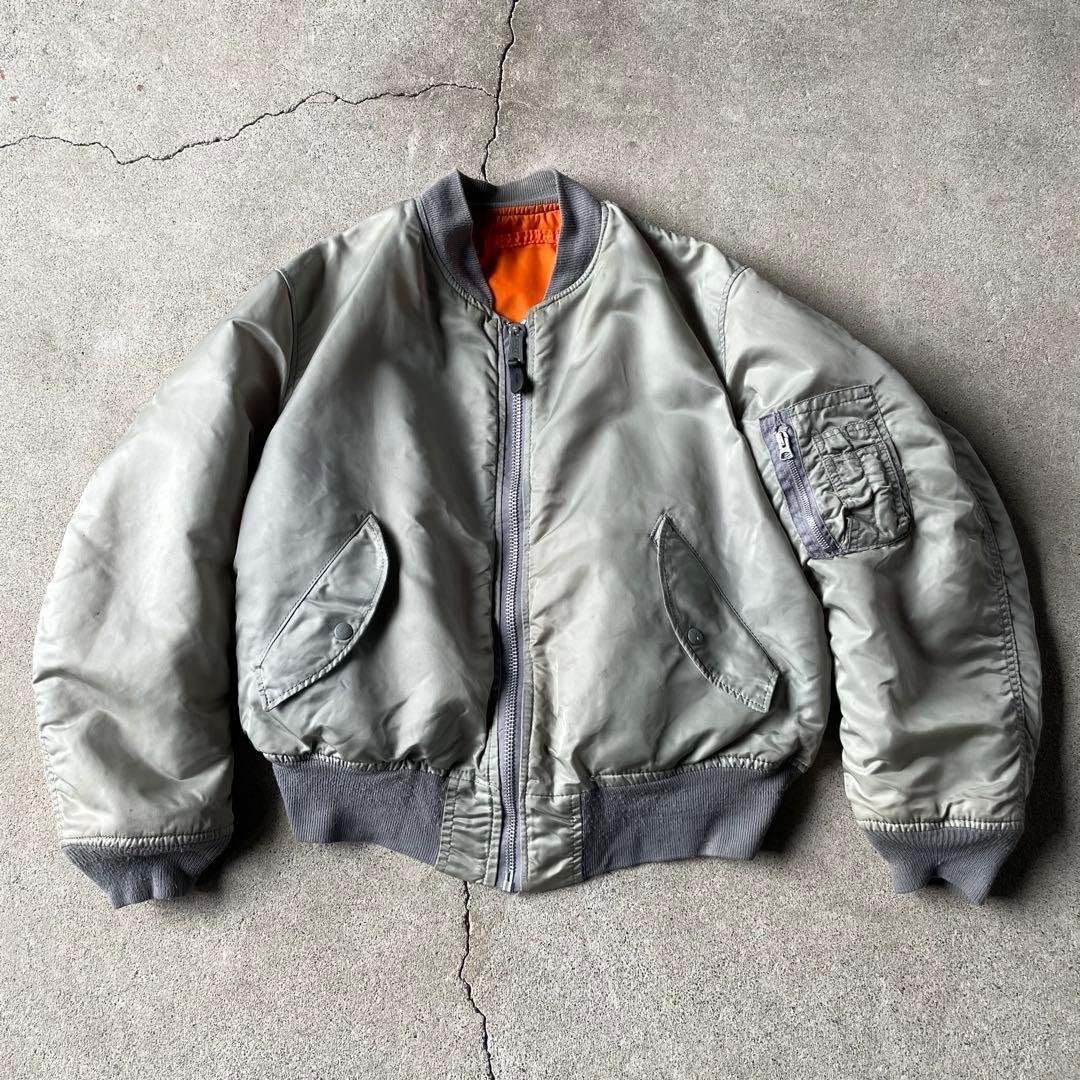 90s アルファ MA-1 flight bomber jacket シルバー
