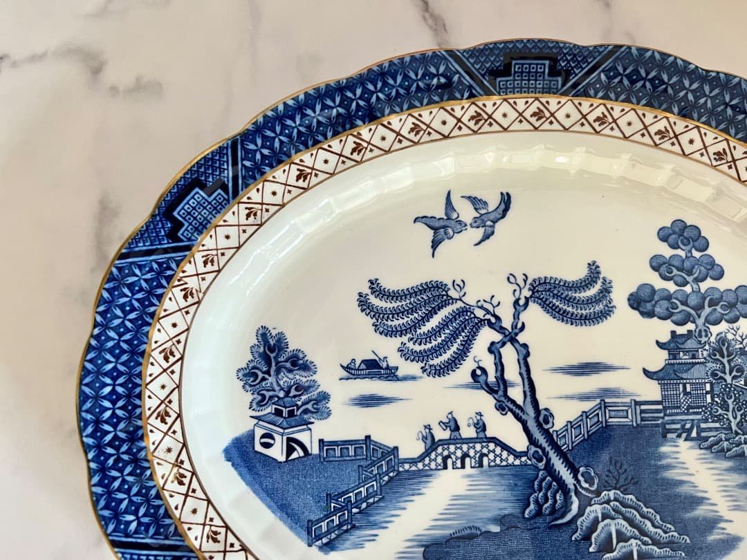 ブースBooths A8025 リアルオールドウィローオーバル36cmプラッター