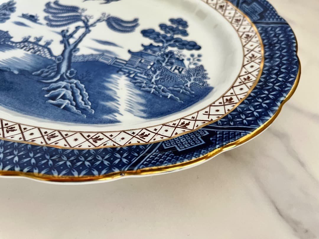 ブースBooths A8025 リアルオールドウィローオーバル36cmプラッター