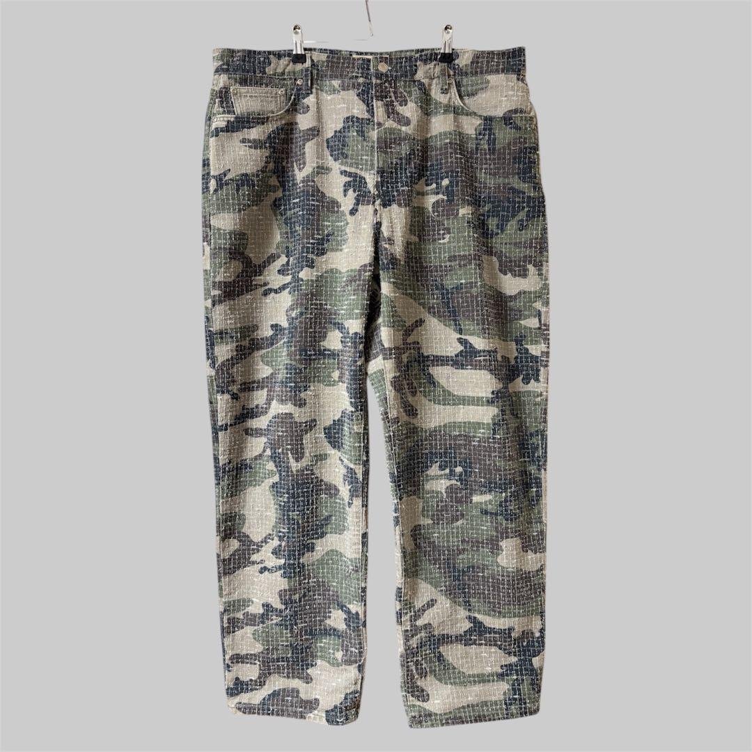 完売品 STUSSY BIG OL カモフラ ジーンズ パンツ ニードルパンチ