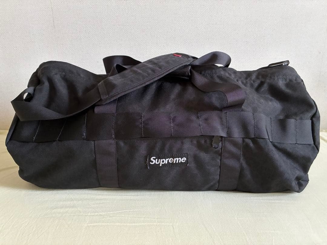 美品　Supreme　レオパード柄　ボストンバッグ　ボックスロゴ　黒 ブラック