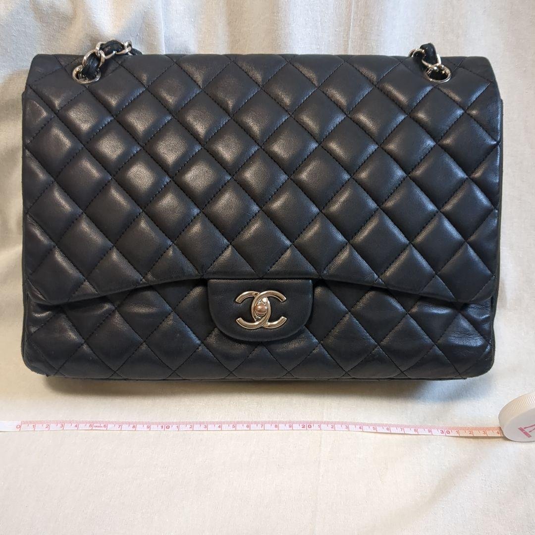 シャネル　デカマトラッセ　シングルフラップ　ダブルチェーンショルダーバッグ