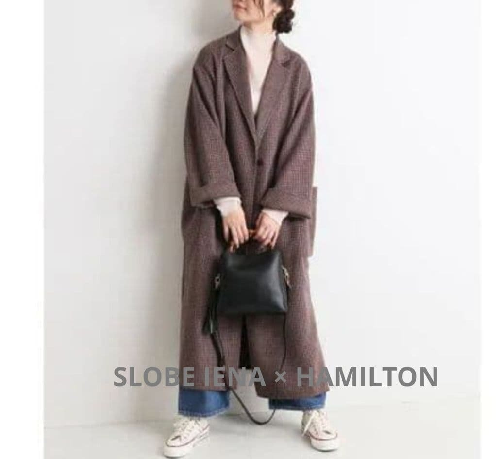 みぅ様　美品　スローブイエナ HAMILTON ダブルフェイスウールロングコート