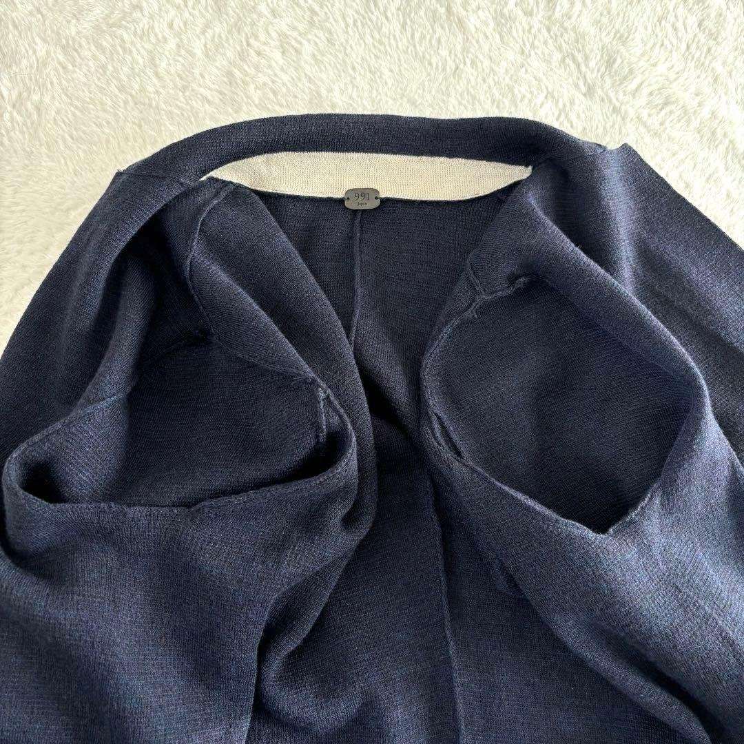 【未使用品 タグ付き】 991 ニットテーラードジャケット 48 ネイビー 2B