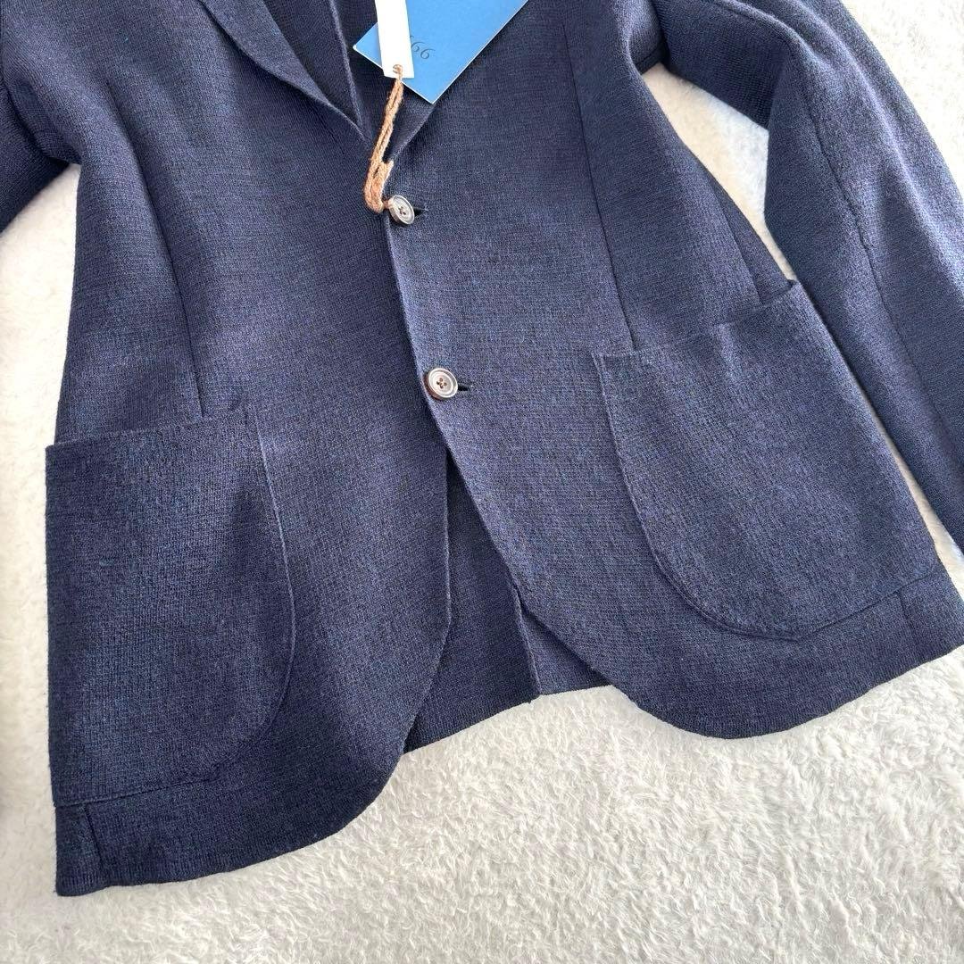 【未使用品 タグ付き】 991 ニットテーラードジャケット 48 ネイビー 2B