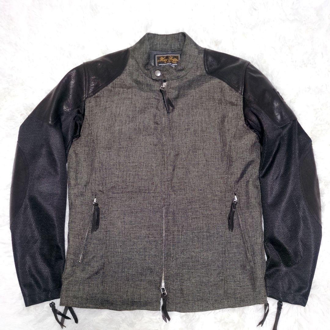 Max Fritzマックスフリッツ メッシュスリーブシングルライダースジャケット