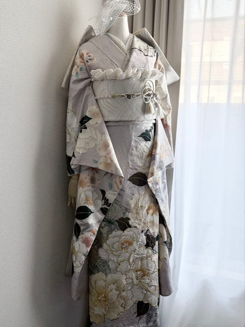 灰紫　高級　振袖フルセット
