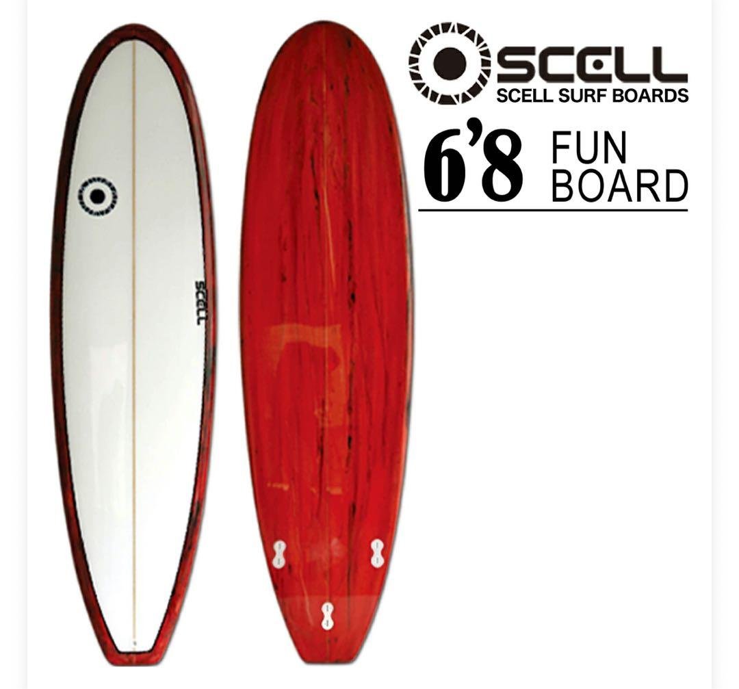 【送料込み】サーフボード ファンボード6'8 赤