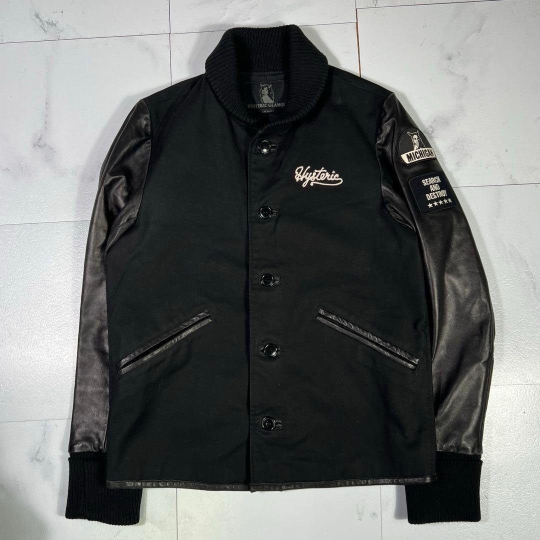 HYSTERIC GLAMOUR ヒステリックグラマー 袖レザー スタジャン M
