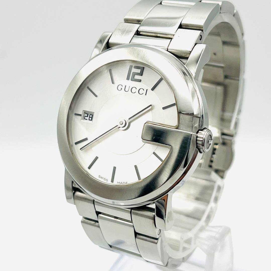 【極美品】GUCCI 101J シルバー文字盤 シルバーベルト