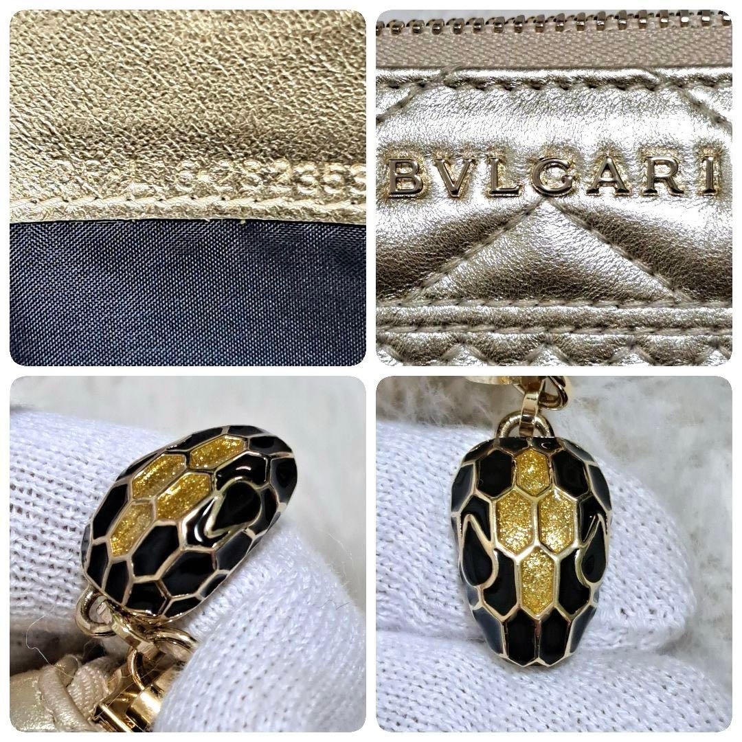 ✨ほぼ未使用✨ブルガリ　長財布　ラウンドファスナー セルペンティ　キルティング