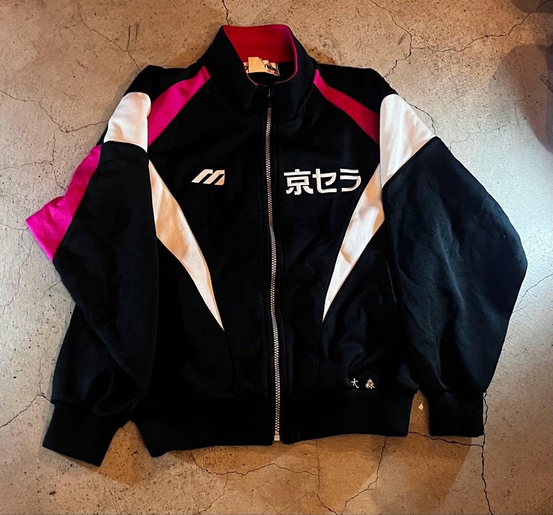 ミズノ　京セラ ジップアップジャケット 黒/ピンク サイズM