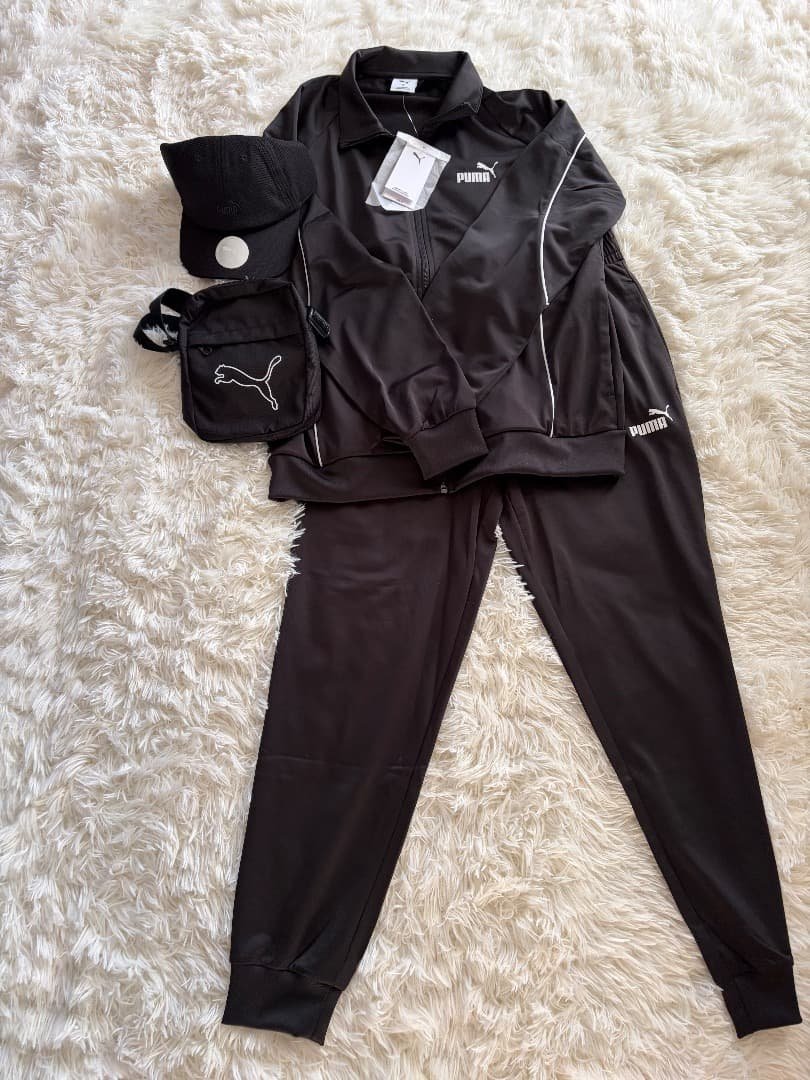 PUMA ブラックジャージ Mサイズ キャップ付き