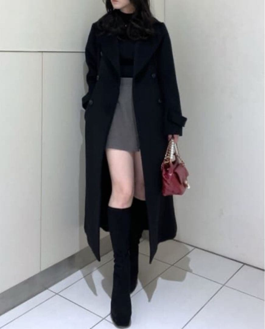 【rienda】ダブルカラーシェイプドチェスターコート