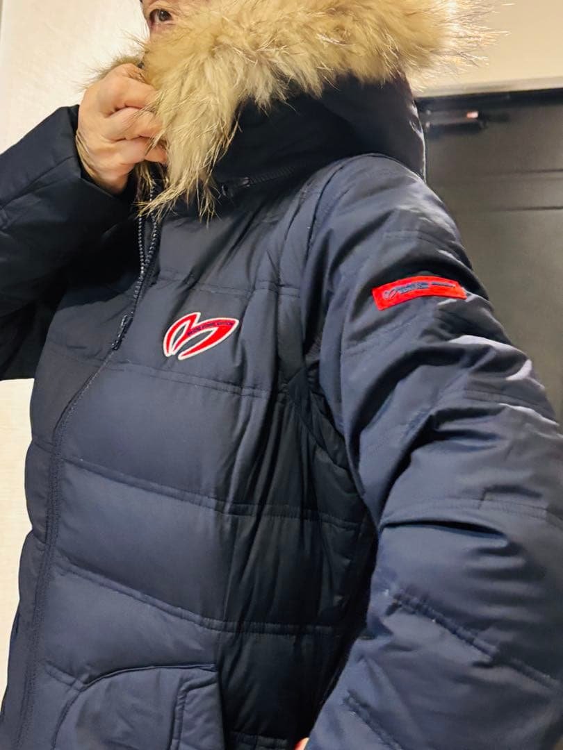 master bunnyファー付きフード ネイビージャケット