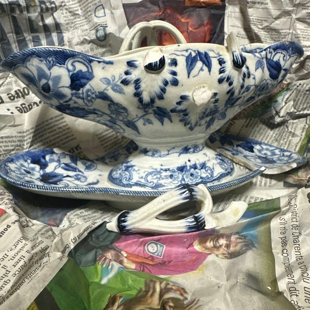 金継ぎ用　クレイユモントロー　ソーシエール　フランスアンティーク食器