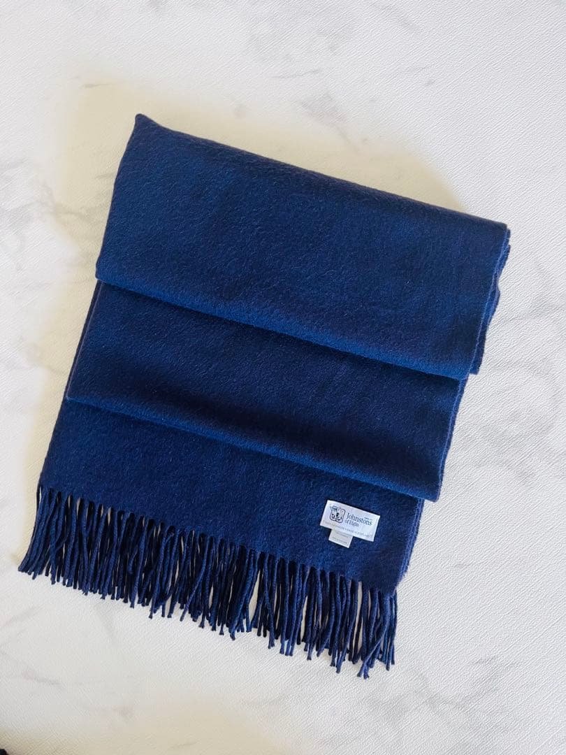 【m】美品 ジョンストンズ カシミヤ100％ 大判マフラー