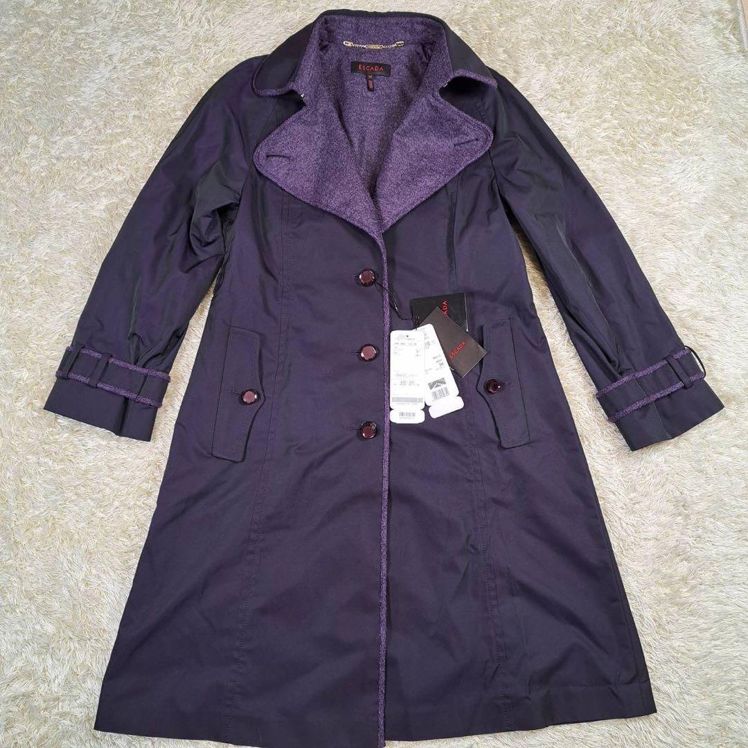 希少色　未使用品　エスカーダ　トレンチコート　パープル