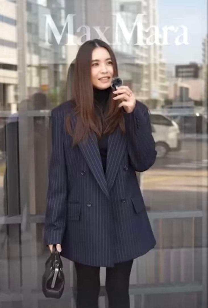 滝沢眞規子さん着用MaxMaraヴァージンウール ピンストライプ ジャケット