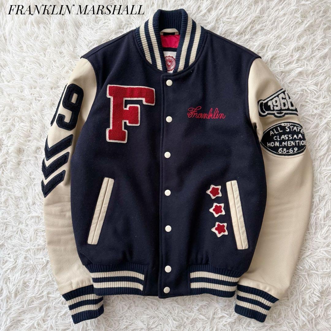 FRANKLIN & MARSHALLスタジャン 牛革 袖レザー ヴィンテージS