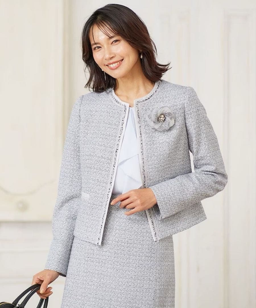 入学式【23区 ニジュウサンク】新品　セレモニーツイードノーカラージャケット