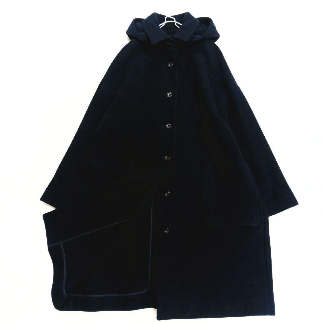 maison de soil メゾンドソイル ウールフードコート ネイビー