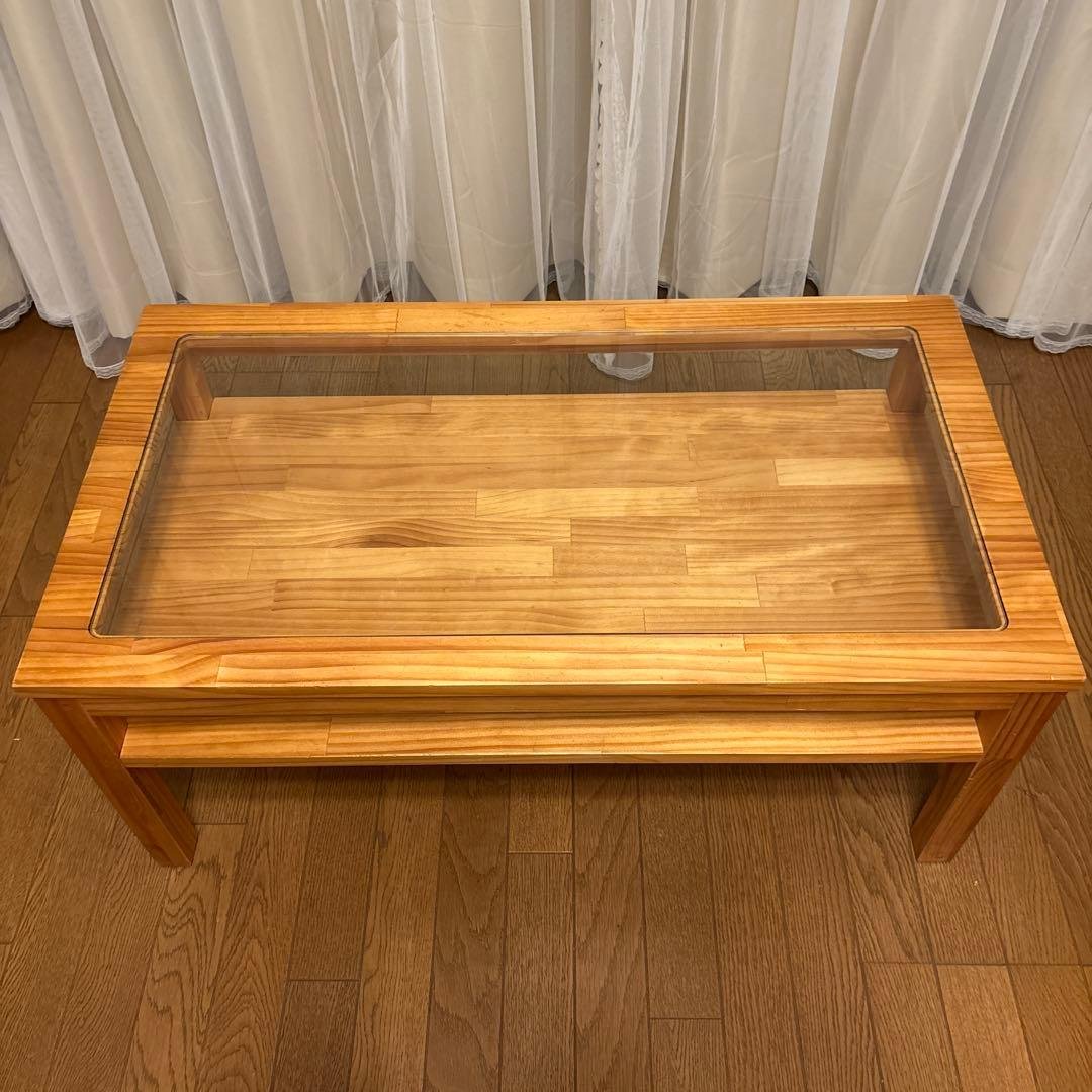 モモナチュラル　テーブル　天板ガラス