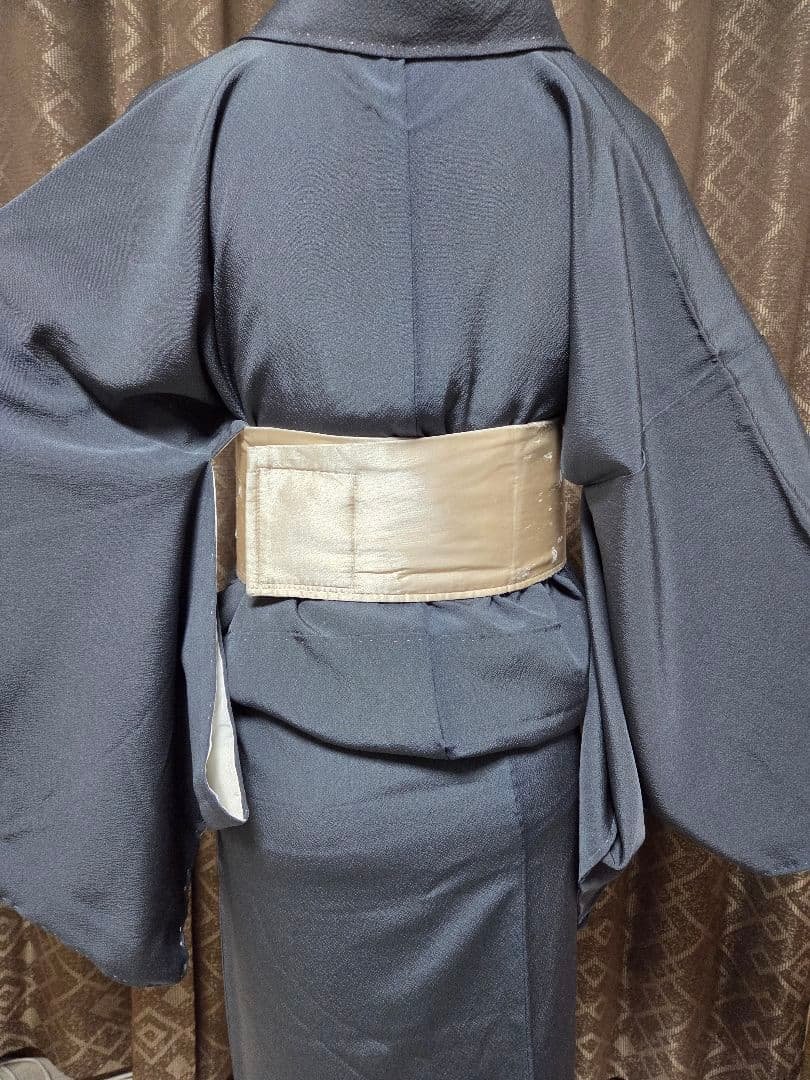 ジュサブロー　グレー　桜　附下　164cm　しつけ付き