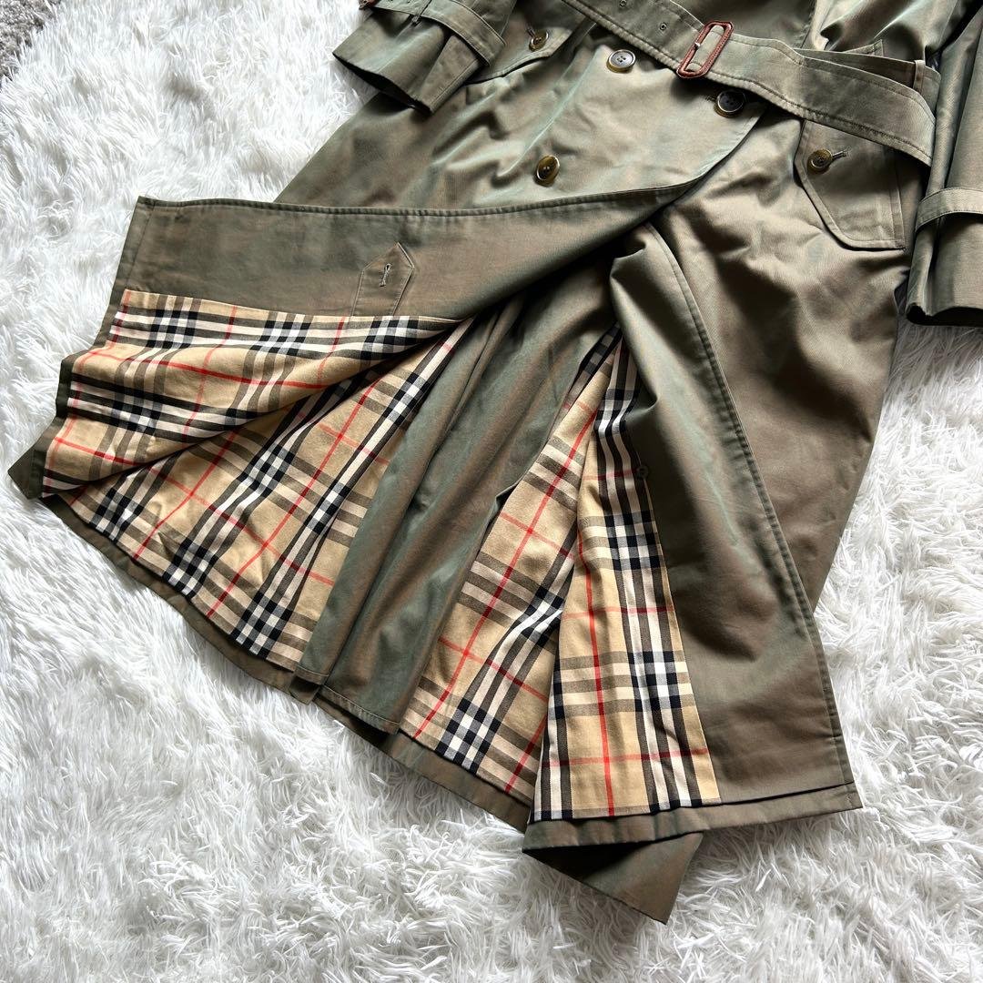 未使用級極美品　バーバリー　トレンチコート　ロング　玉虫　ベルト完備　M相当