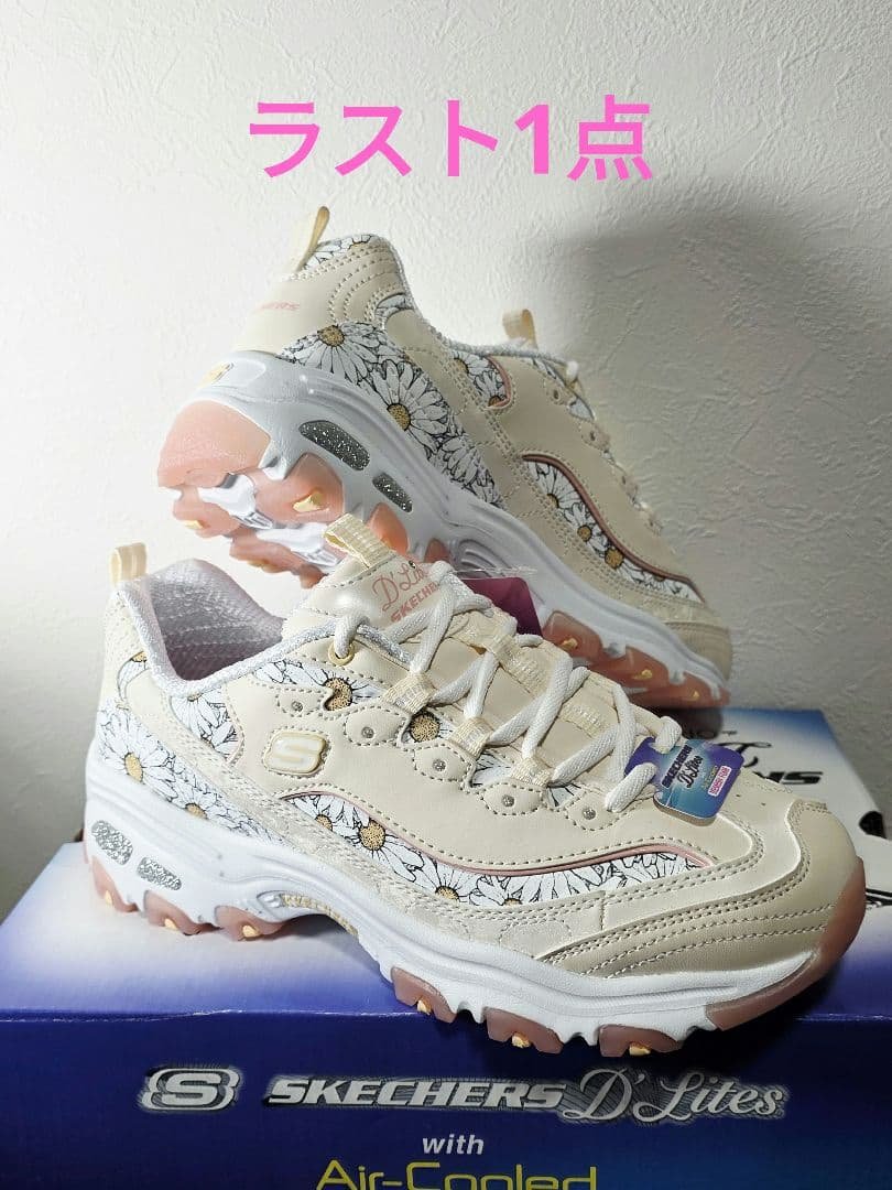 ラスト1点】日本未発売】SKECHERS 花柄 厚底スニーカー 24cm