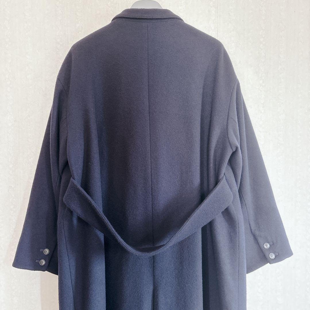 美品♦︎北欧暮らしの道具店 3WAYアレンジ襟のかろやかチェスターコート ネイビー