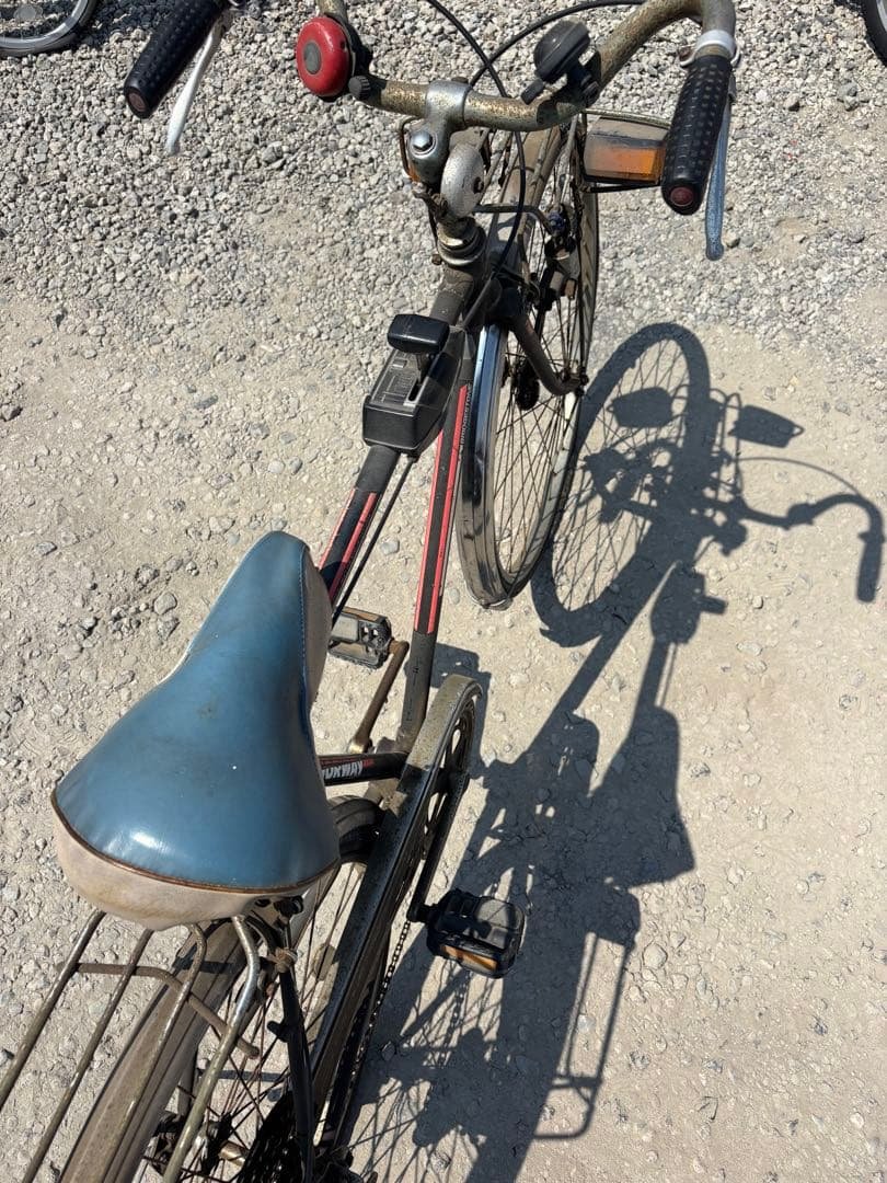 シティバイク 26インチ 黒/赤 スチールフレーム