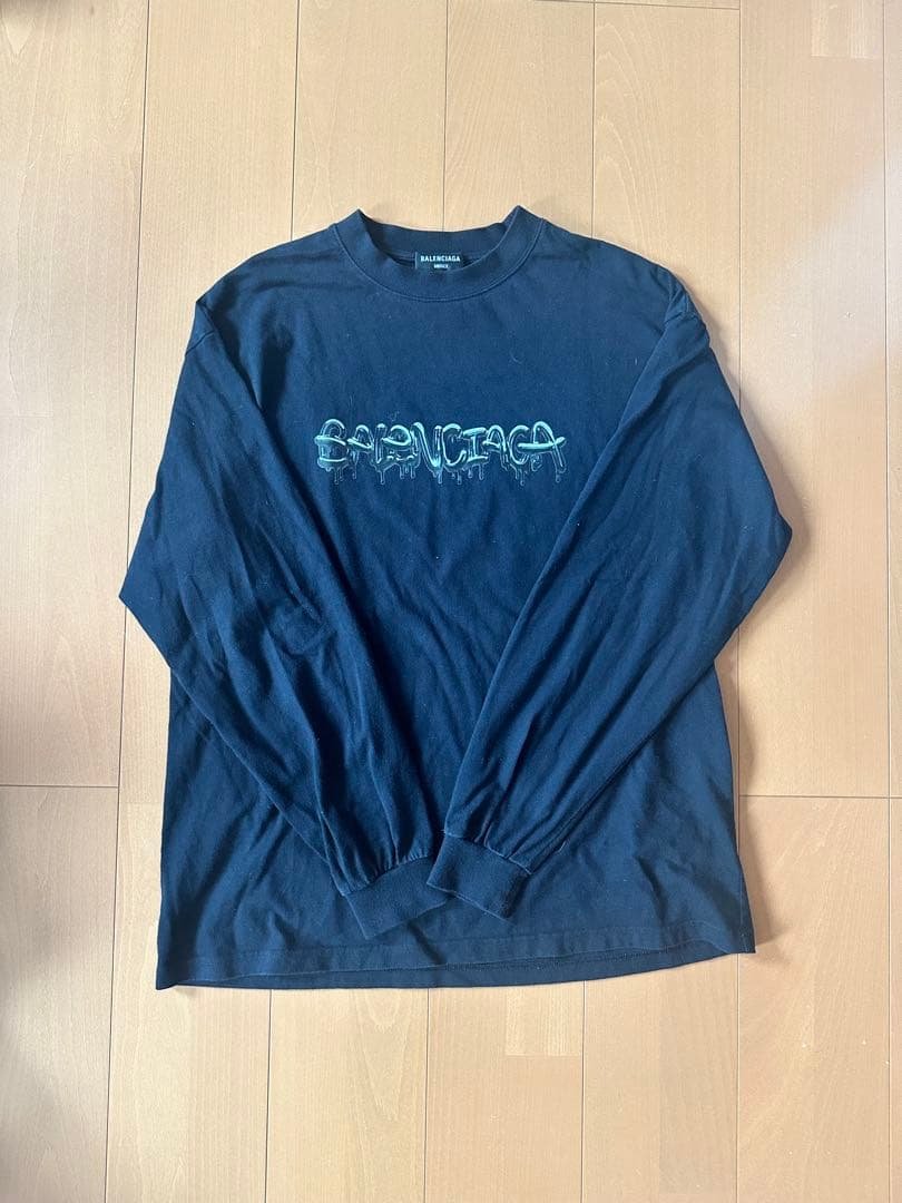 バレンシアガ スライムグラフィックロゴ オーバーサイズカットソー ロンＴ