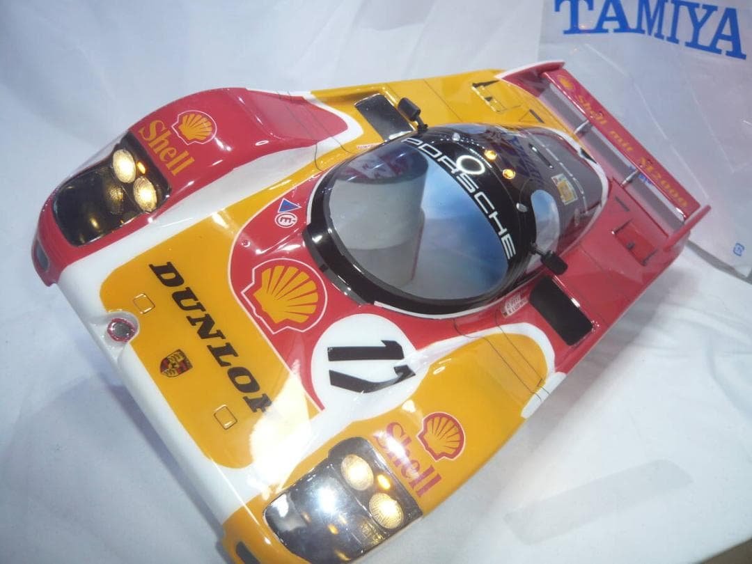 【送料込】タミヤ1/10RCポルシェ956ボディのみ個人塗装済み電飾付きCカー