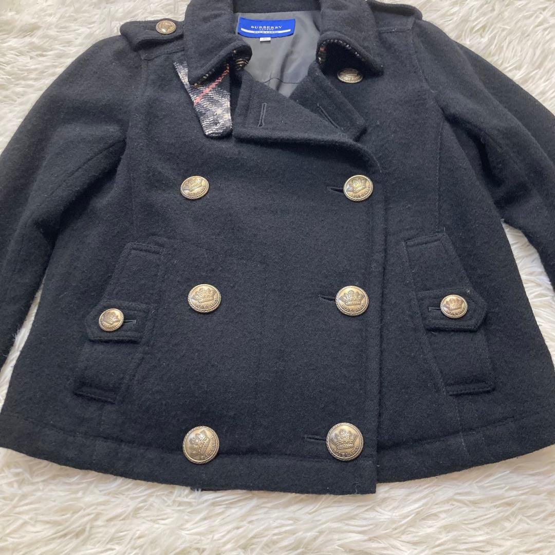 Ⓜ️ 　バーバリーブルーレーベル　金ボタン　ピーコート　ナポレオン　ウール