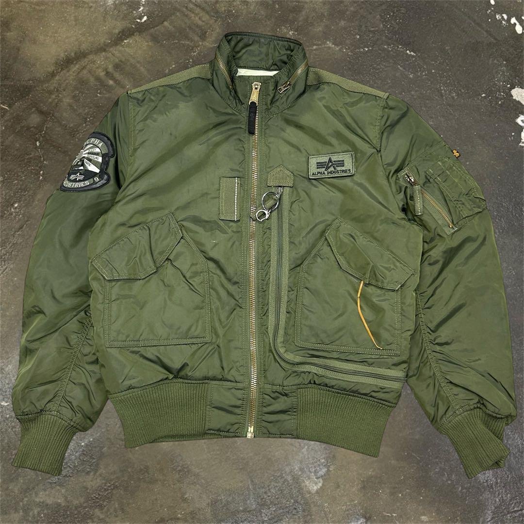 ★ALPHA INDUSTRIES MA-1 フライトジャケット L オリーブ