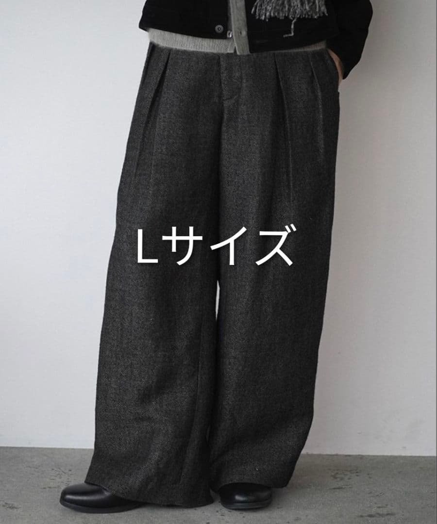 LIDNM Wool Linen Baggy Slacks 【Lサイズ】