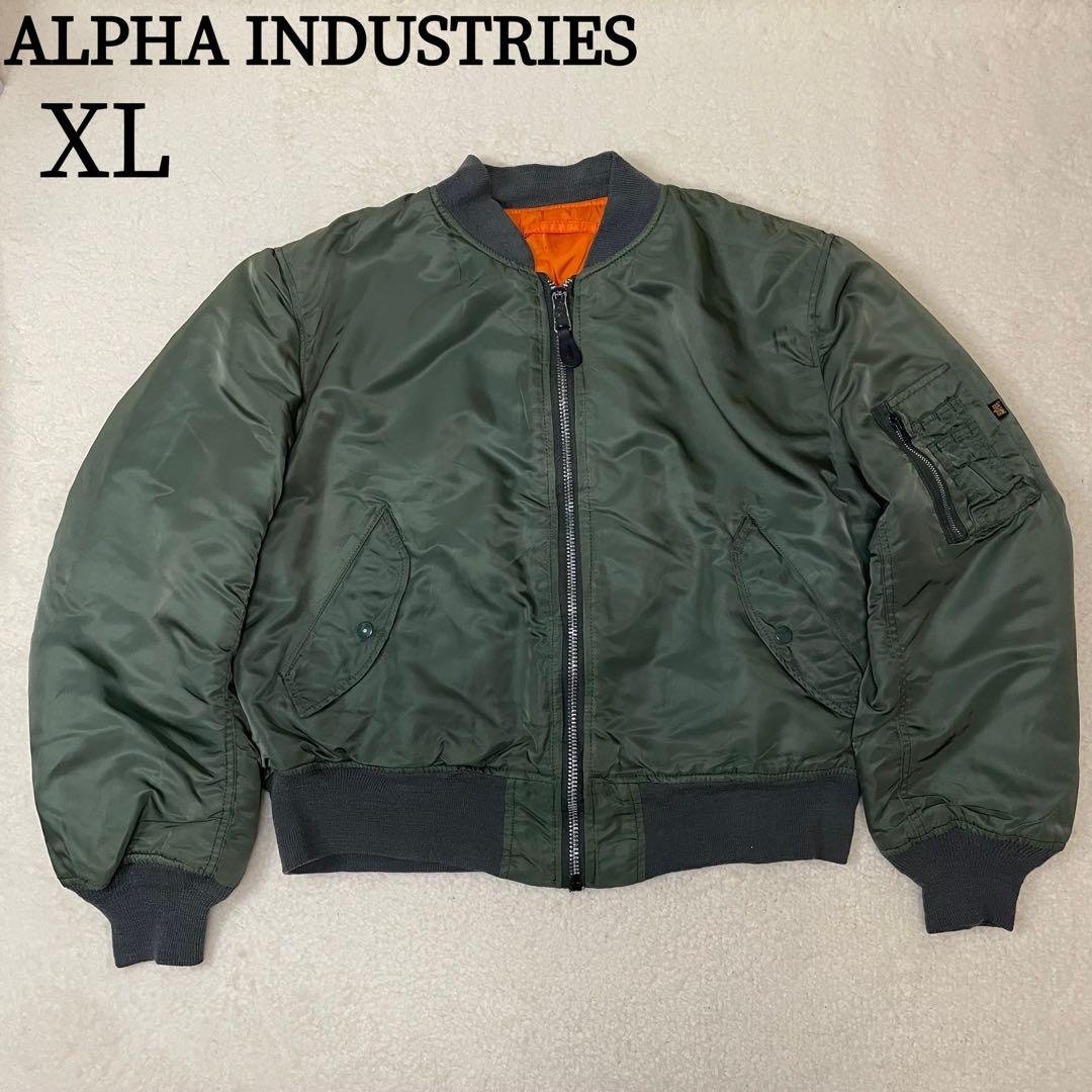 ALPHA アルファ MA-1 フライトジャケット USA XL 90sカーキ