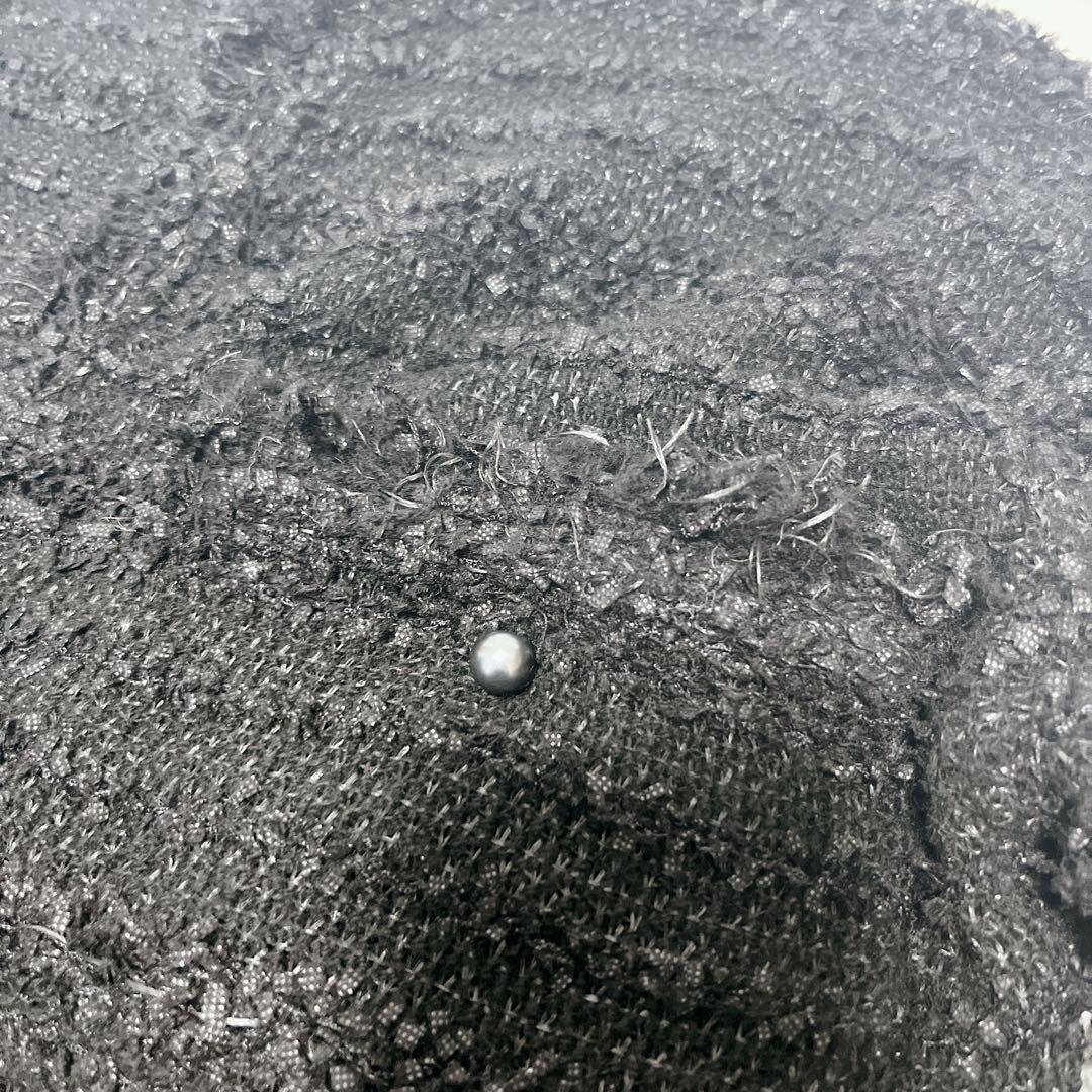 SOEJUソージュ ツイードライクニットジャケット ブラック F カーディガン