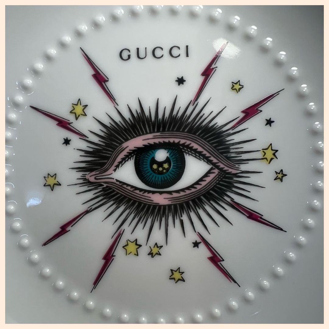 GUCCI スターアイ プリント ラウンド アッシュトレイ ホワイト