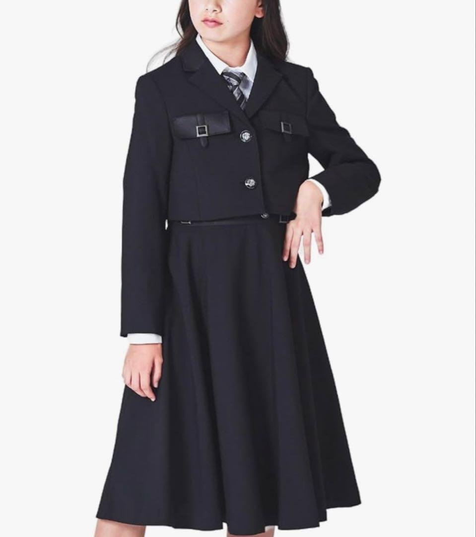 エルアンノワール　卒業式　女の子　165 黒　ジャケット+スカート２点セット