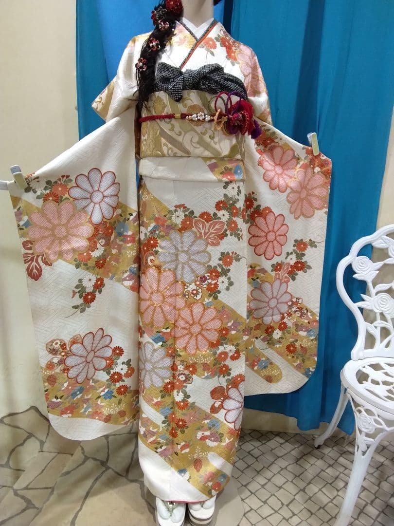 振袖フルセット、三越振袖成人式、重ね衿帯揚げ帯締め、西陣袋帯、襦袢、ガード加工