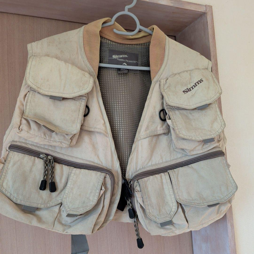 SIMMS 希少！旧ロゴ　シムス　マスターベスト　S/M 斜めロゴ サクラマス